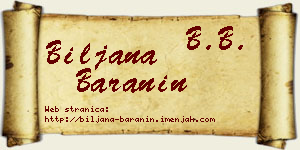 Biljana Baranin vizit kartica